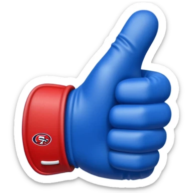  #1 glove nfl thumbs up   in blue (#00A3E0) and red (#F9423A)  sticker