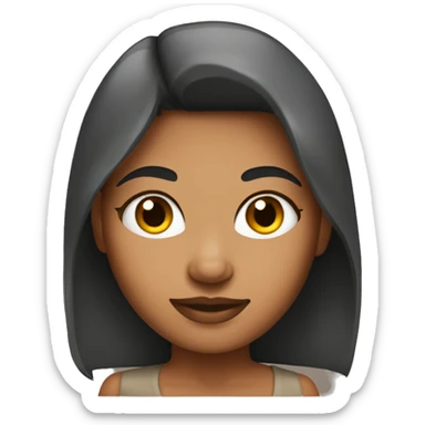 Tan skin girl with wolf cut sticker