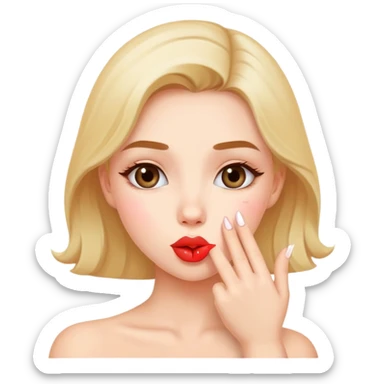 Cute woman sending kisses sticker