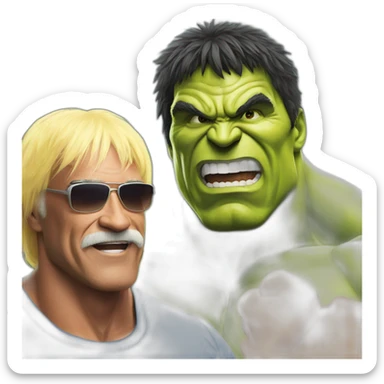 hulk with hulk hogan sticker