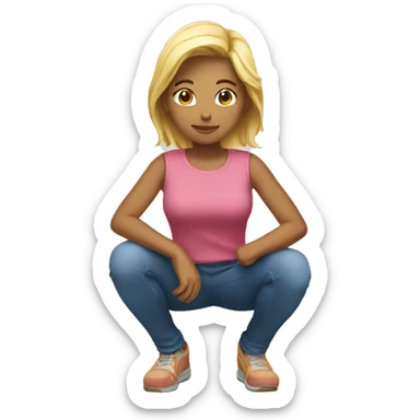 Female kneeling sticker