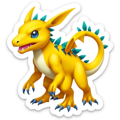 Colorful Exotic Pokémon-Digimon-Fakémon-hybrid-creature (full body) sticker