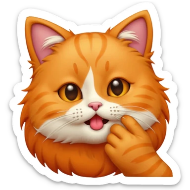 A cute cat emoji blowing a kiss with a little bite sticker
