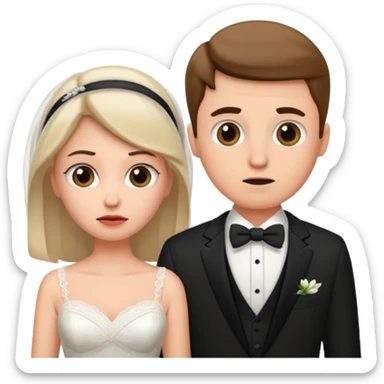 confused newlywed couple sticker