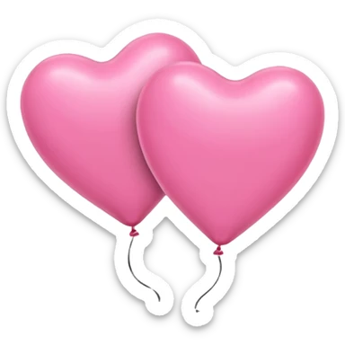 pink heart balloons sticker