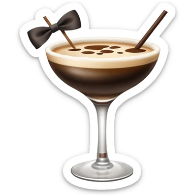 espresso martini with big Black Bow on martini  sticker