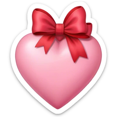 pink heart with bow in it  sticker