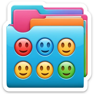 emoji of empty open colored magazine sticker