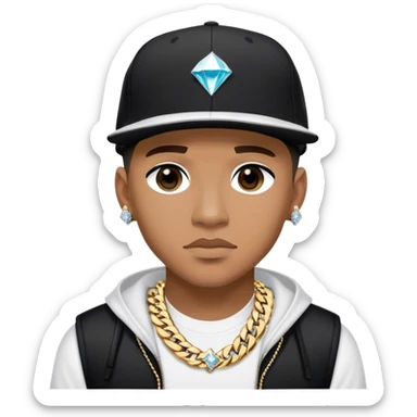 Josh King Madrid lands in Miami on black private jet wearing black Team Jet Set (logo) SnapBack and sporting his new set of two tone iced out bust down VVS diamond Cuban links and 20-pointer diamond rocks in his ear sticker