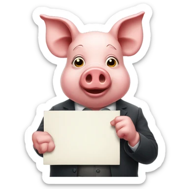 pig holding sign that says liar sticker