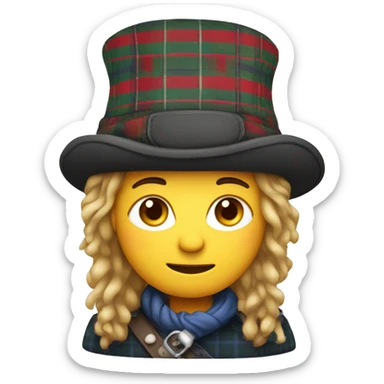 Scotsman with tartan tammy hat sticker