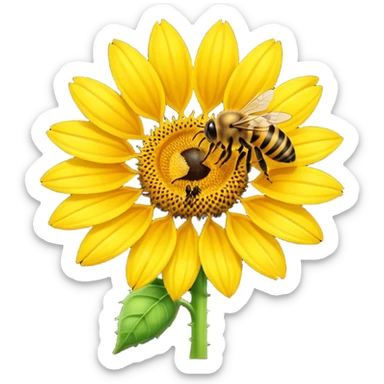  girasol y una aveja sticker