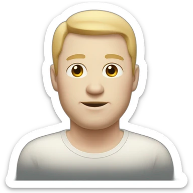 pale skinned slightly overweight man sticker