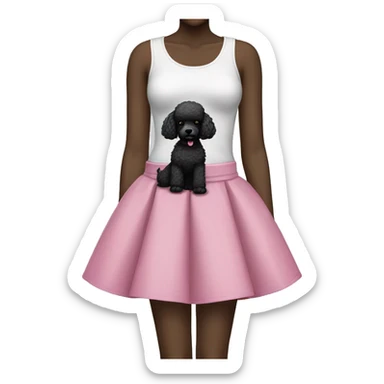 Pink skirt with black poodle sticker