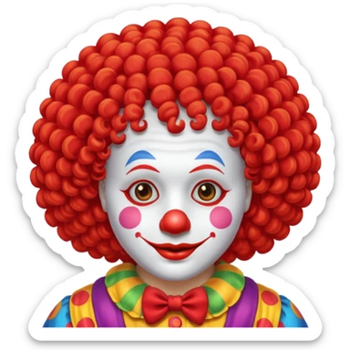 clown wig sticker