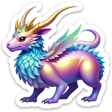 Epic divine legendary complex detailed iridescent gradients aesthetic-Fakémon-creature-scenery sticker