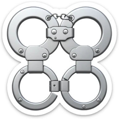 cracking handcuffs with little effects of cracks with 4k minimalistic sticker