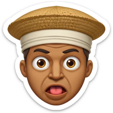 Un algérien enervé avec la fameuse mimique de la langue culturelle sticker