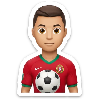 Ronaldo with soccer ball and Portugal jersey sticker