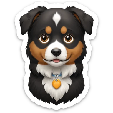 Australian Shepherd Rottweiler mix black and white dog mix sticker