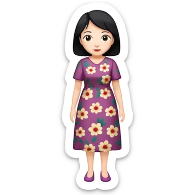 grandmother with black hair full body sticker