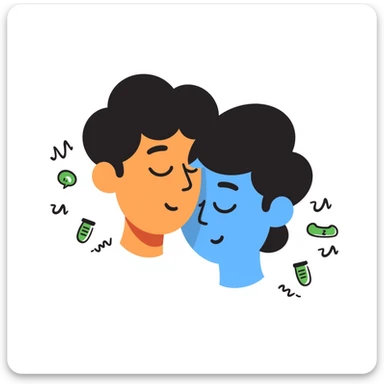 Sedative effect illustration: half-awake (orange) and half-asleep (blue) face profile with green sedative molecules slowing down red brain activity waves. Hand-drawn sleep icons (ZZZ) increasing in size as consciousness fades. Simple and clean sleep medicine concept. sticker