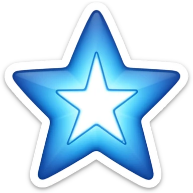 Make a blue star with black right Mark inside sticker