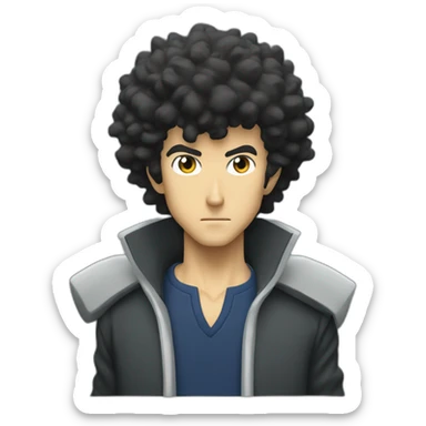 spike spiegel in ios style emoji sticker