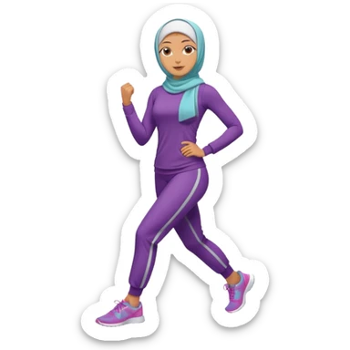High resolution full body of a girl wearing a hijab and is a fitness trainer sticker