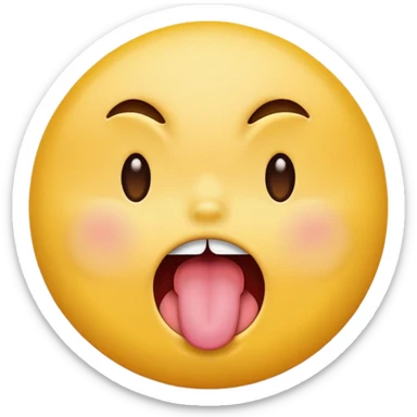 original emoji look yellow circle with winkey face tongue out and cringey sticker