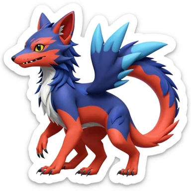  exotic tropical cyber-Sleuth-Sergal-Litten-Linoone-Noibat-Fakémon-Pokémon-Vernid-creature sticker