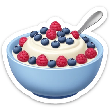 Yogurt bowl with raspberries and blueberries sticker
