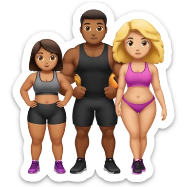 Black gym bro with a chubby chick sticker