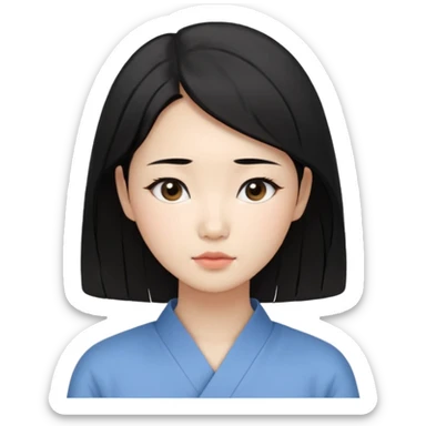 Korean woman, East Asian features, female human avatar,
soft thoughtful expression, calm mood, sensitive personality,
natural black hair, simple hairstyle,
neutral face, minimal makeup,long hair,
professional, clean, minimal style,
no cartoon, no fantasy, no costume sticker