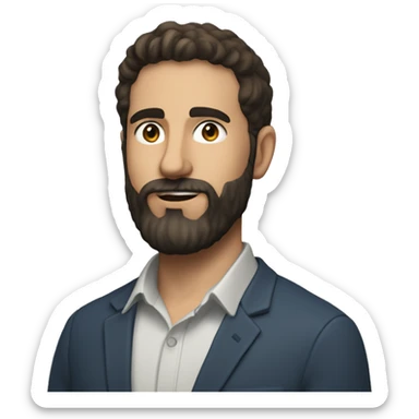 Aza Raskin, Co-Founder of Center for Humane Technology, white male with dark brown short hair, short scruff and beard sticker