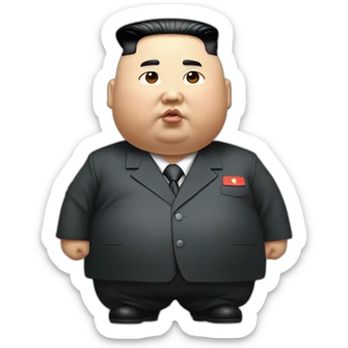 super fat Kim jong un a white tick mark sticker