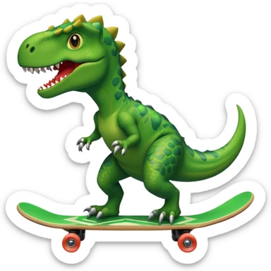 Dinosaur on a skateboard sticker