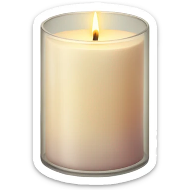 Candle in a powder-colored glass sticker