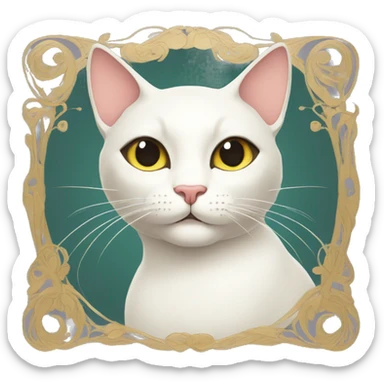 cat style art-nouveau très travaillé sticker