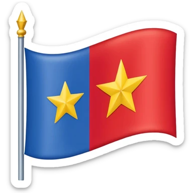 Make an emoji of a flag that is red blue red it’s a  yellow star in the middle no stick  sticker