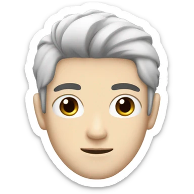 white skin color japanese man with black anime hair, make it from shoulders and create only one emoji MAKE BLACK HAİR BLACK sticker