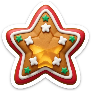 gingerbread cookie in star with 5  shape sticker