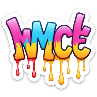 give me graffiti text that says MC  sticker