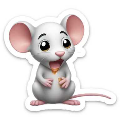 Broken hearted mouse sticker