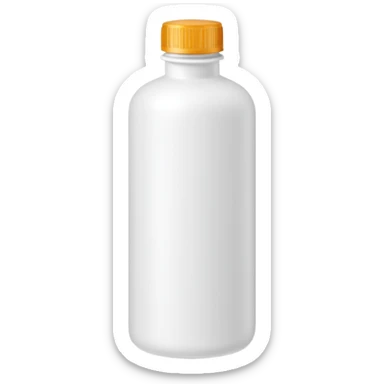 opaque plastic bottle, white or dark amber, narrow neck, secure ridged screw cap, cylindrical medical appearance, antiseptic use, no label, no symbols, no extras, soft lighting, subtle shadows, emoji scale sticker