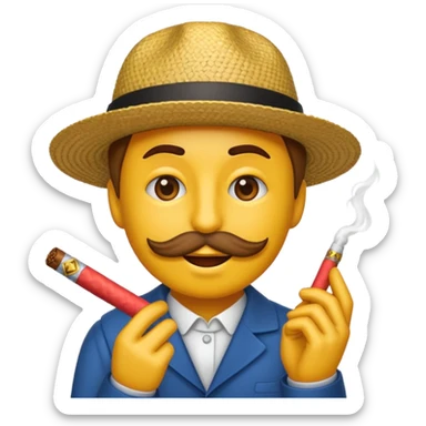 Pon este emoji  🫩 con un cigarro en la boca sticker