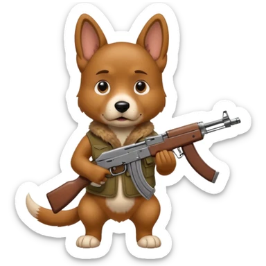 Dog with ak-47 sticker