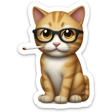 create cat with a cigarette sticker