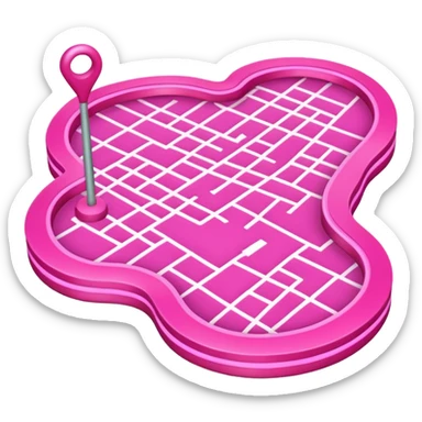 pink big gps map lines sticker