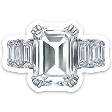 Emerald cut diamond ring sticker